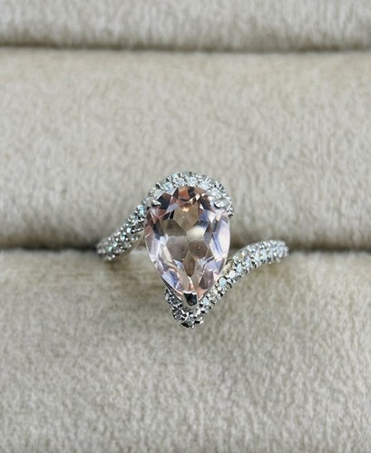 Pear cut morganite - morganite, 925
