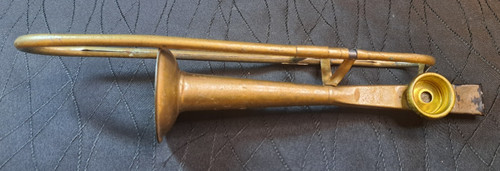 Early 1900s brass trombone - brass,