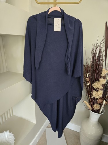 New khimar crepe navy - khimar, blue