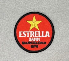 FABULOUS AND EXTREMELY RARE ESTRELLA DAMM BARCELONA EMBROIDERED IRON-ON PATCH...