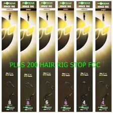 5 Korda Hinge Stiff Rig Carp Rigs Korda Ready Tied Hair rigs PLUS 200 HAIR STOP