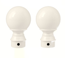 2PC IVORY GLOSS METAL BED POST