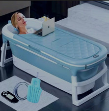 Folding Bathtub Portable Bath Tub Adult Spa Sauna Soaking Barrel 130 Cm