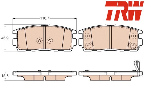 Rear brake pads set gdb3566 - rear,