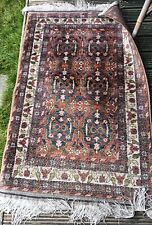 100% Silk on Cotton Veg Dyed Yarn Hand Made RUG Traditional 32" X 50"