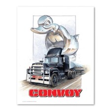 Signed CONVOY Rubber Duck Mack Truck Poster Print Wall Art 16x20 Unframed