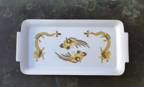 Meissen platter yellow court - meissen,