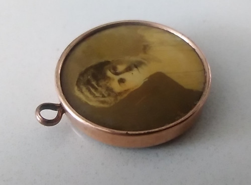 Antique fob pendant double - antique,