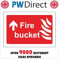 SIGN FIRE BUCKET UP LEFT ARROW