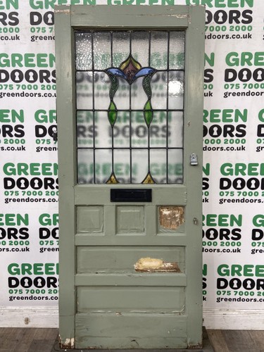 Stained glass front door 1930s - stained,