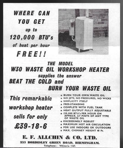 Allchin w30 waste - e.f., oil