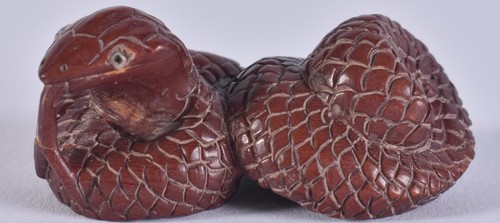 Vintage japanese wood snake - wood,