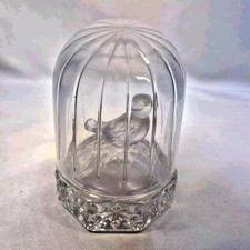 Hofbauer Crystal Bird in Cage The Byrdes Collection Art Glass Paperweight