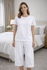 LADIES womens 3/4 SLEEP SHORTS