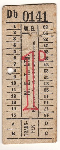 Bus tram ticket met - ticket, w.g