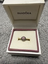 Pandora Sterling Silver Ring Pink/October Birthstone S925