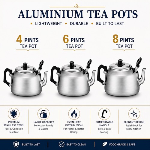 Aluminium catering teapot - aluminium,