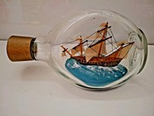 Vintage Ship In A Bottle Santa