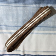 Karate Belt - Brown 2 white stripes - 1st Kyu - Adult Size 5 - (Approx. 110").