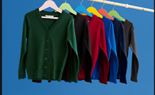 2 PACK Girls School Cardigan  Age 3 to 14 Uniform Navy Red Green Grey Black Blue