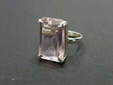 Kunzite Ring 925 Solid Sterling Silver Ring Pink Quartz Big Gemstone Ring Women