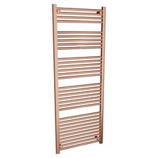 Brushed Copper Towel Rail Radiator Straight Designer Heated Ladder Rails Valves