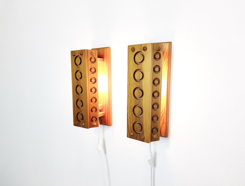 Pair 1970s wood - of,
