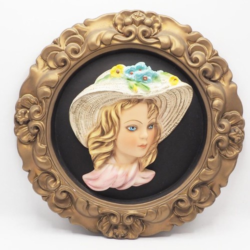 Vintage chalkware girl lady - girl,