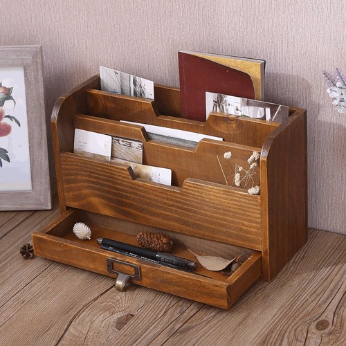 Wooden desktop organizer - desktop,