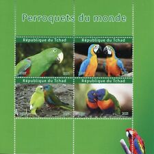 Chad Birds on Stamps 2021 MNH Parrots of World Macaws Conures 4v M/S II