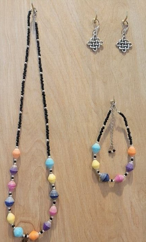 Paper bead earrings - earrings,