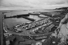 Aerial view of the docks with