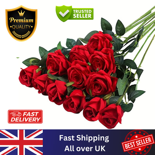 12x artificial single rose bud - single,