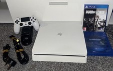 PS4 Slim White 500GB + Official Controller, 2 Games, Charging Dock & Cables