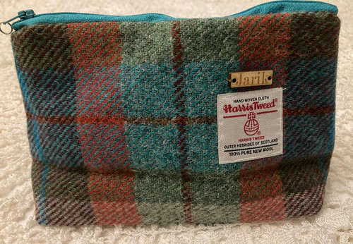 Harris tweed wool clutch bag - tweed,