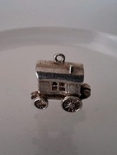 Vintage Sterling Silver Gypsy Caravan Vardo Style Crystal Ball Charm NUVO
