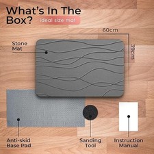 Stone Bath Mat – XL Non-Slip