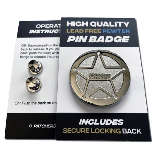 Sheriff polished pewter pin - sheriff,
