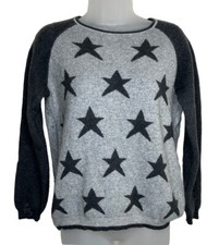 Bartolini Cashmere Blend Star Print Sweater Women's Medium Gray Soft Cozy Italy