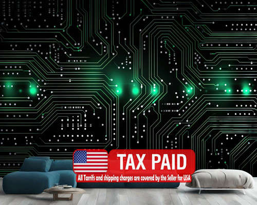 Green circuit board - green,