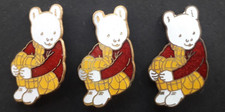 3 x RUPERT BEAR enamel pin