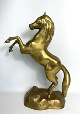 Large Vintage Brass Horse - Brass Rearing Stallion - 15” GC