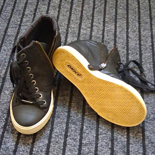 Dkny black leather - dkny, high-top