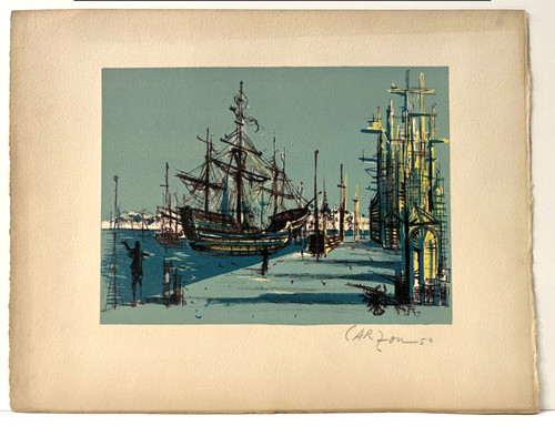 Jean carzou port 1954 - jean,