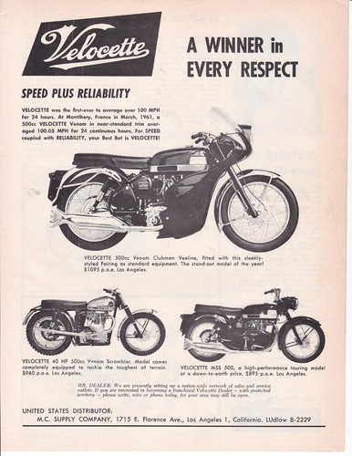 1963 velocette 500cc venom - velocette,