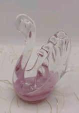 Vintage Pretty Pink Glass Swan Alum Bay Glass Isle Of Wight