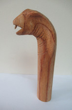 WOODEN CARVED  COBRA HEAD  STICK Handle  for Walking stick making