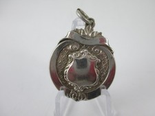 ANTIQUE SOLID SILVER FOB MEDAL,1954