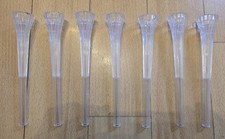 7  Clear pattern cake pillars Candle Sticks used once only my wedding cake. 