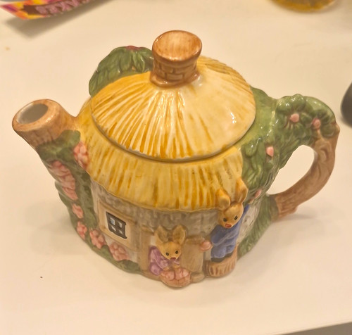 Novelty ceramic cottage teapot